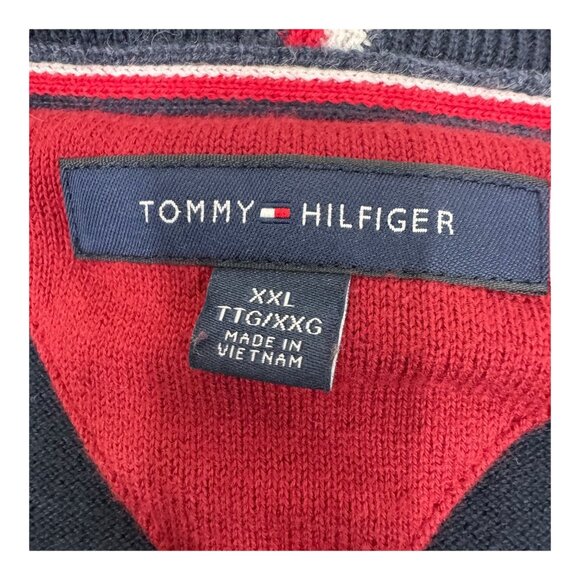 Tommy Hilfiger Classic Argyle Knit Sweater Stylish Comfort Meets Preppy Y2K XXL - Picture 3 of 5